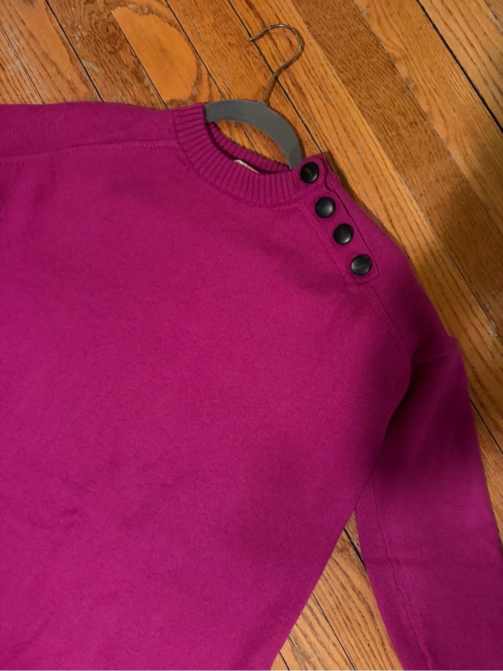 Sezane women’s Fuchsia Button-Shoulder Women’s Sweater-dress